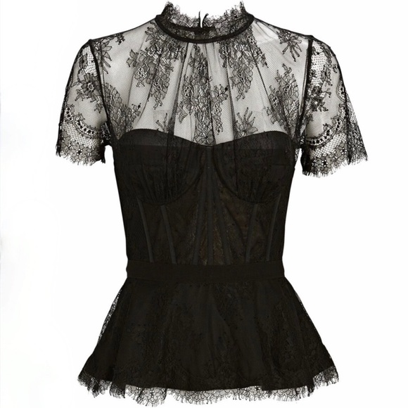 NWT Jonathan Simkhai Kehlani Lace Panel Top US4 - Picture 1 of 10
